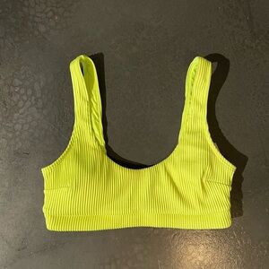 Hollister Bright Lime Ribbed Bikini Top